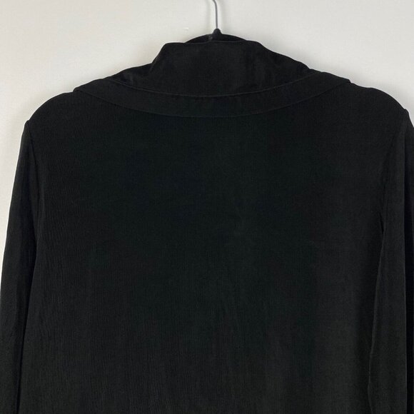 Chicos Travelers Jacket Womens 1 US Medium Slinky Knit Full Zip Contrast Pockets - Picture 6 of 8